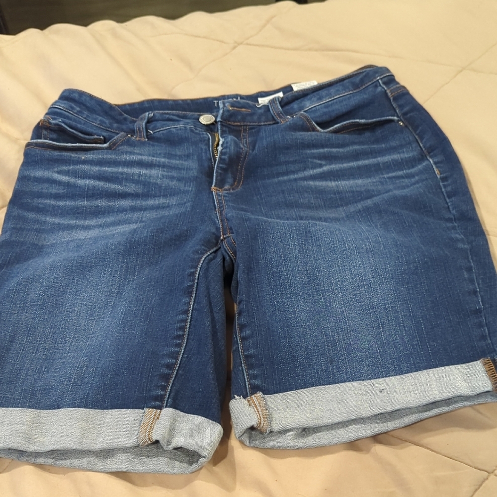 Women's Blue Denim Shorts.  Worn Look For Fun.